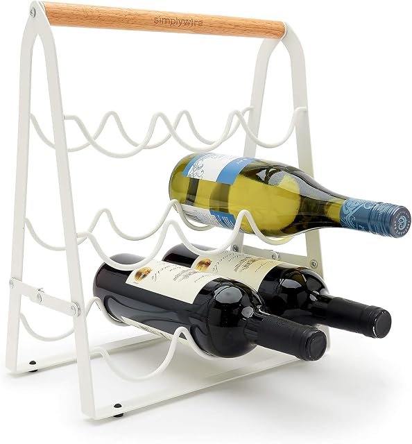 simplywire - Collapsible Wine Rack  9 Unit Bottle Holder  White