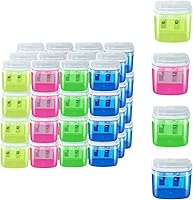 Gutyble 48-Pack Manual Pencil Sharpeners with Lids - 4 Vibrant Colors, Dual Hole, Portable for School Office Home