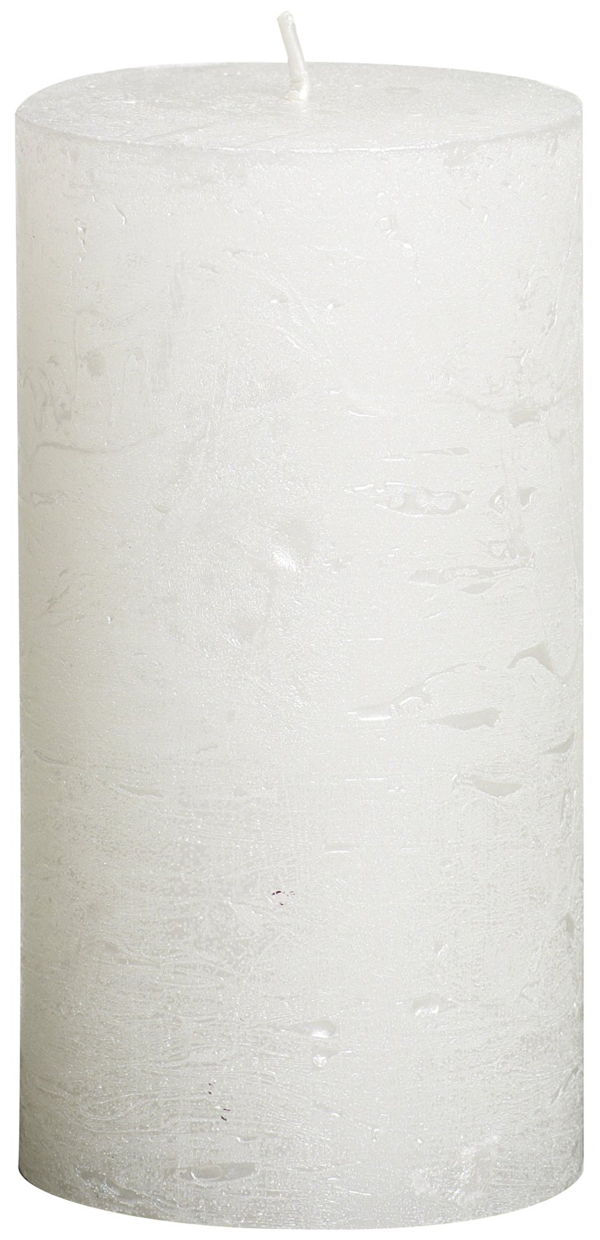RUSTIC 103667640302 Metallic Pillar Candle, Paraffin Wax, White