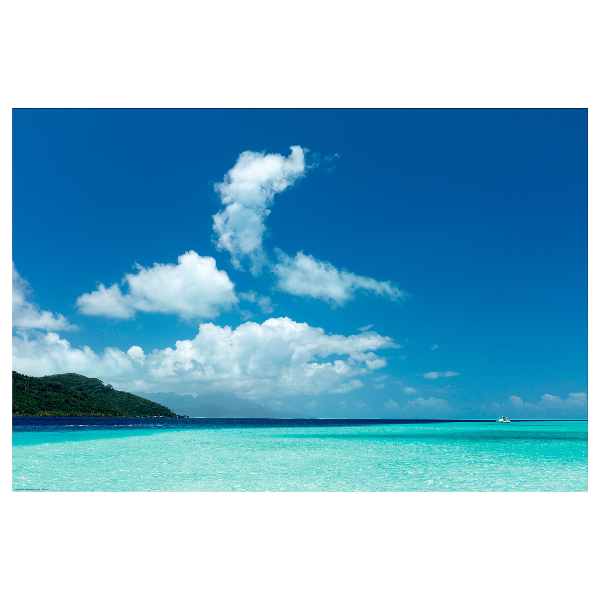 Poster L'île de Tahaa pour salon - Grand format 91x61 cm style évasion tropicale