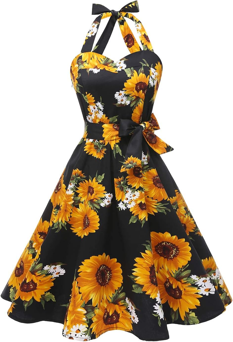 Women'sVintage Polka Audrey Dress 1950s Halter Retro Cocktail Dress