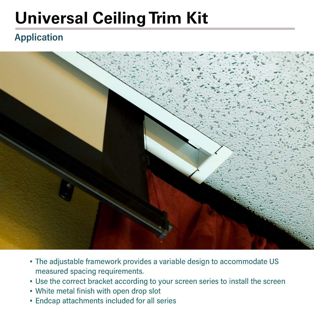 Elite Screens Universal Ceiling Trim Kit for Concealed Hidden In