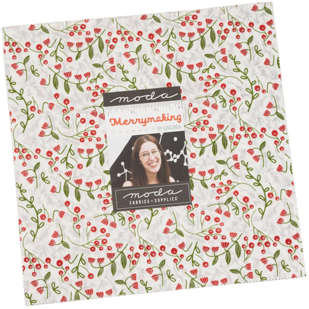 Gingiber Merrymaking Layer Cake 42 10-inch Squares Moda Fabrics 48340LC