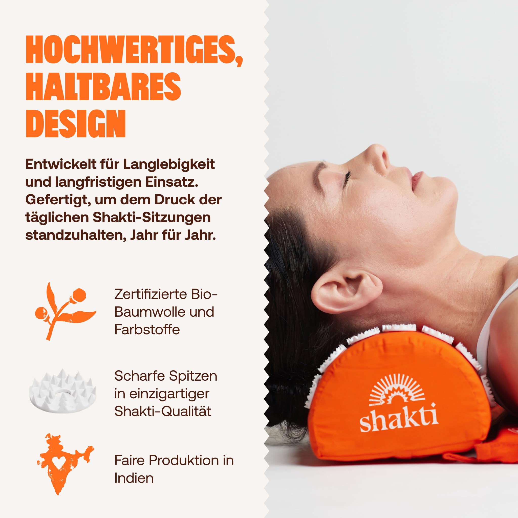 ShaktiMat Original Akupressurkissen aus GOTS-zertifizierter Bio-Baumwolle, Schwarz