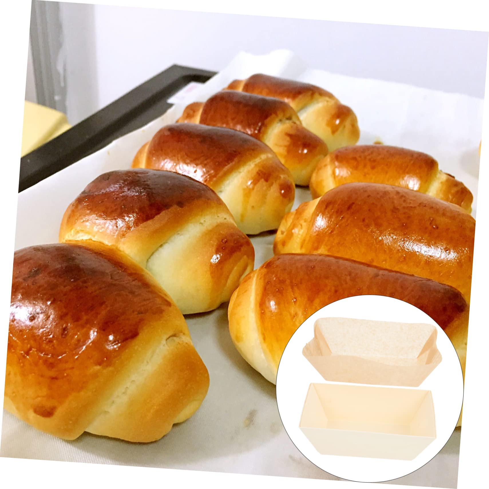 PRETYZOOM Reusable Wooden Bread Baking Non-stick Loaf Liners for Baking Bread Box Home Kitchen Easy to Clean Store