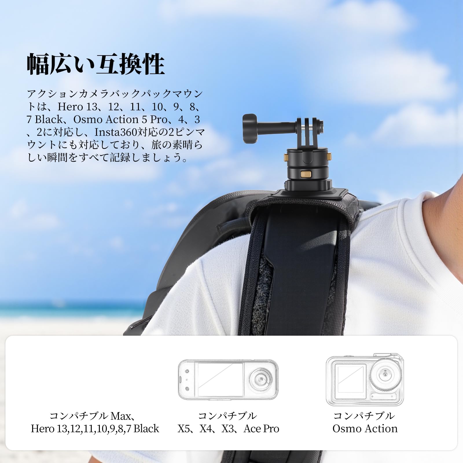 Amazon | NEEWER バックパックショルダーストラップマウント 