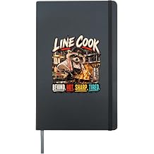 Line Cook Behind Hot Sharp Tired Raccoon Hardcover Journal, Black