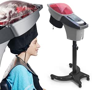 Elitzia 7-Color Micro Mist Hair Steamer with Wheels for Natural Black Hair