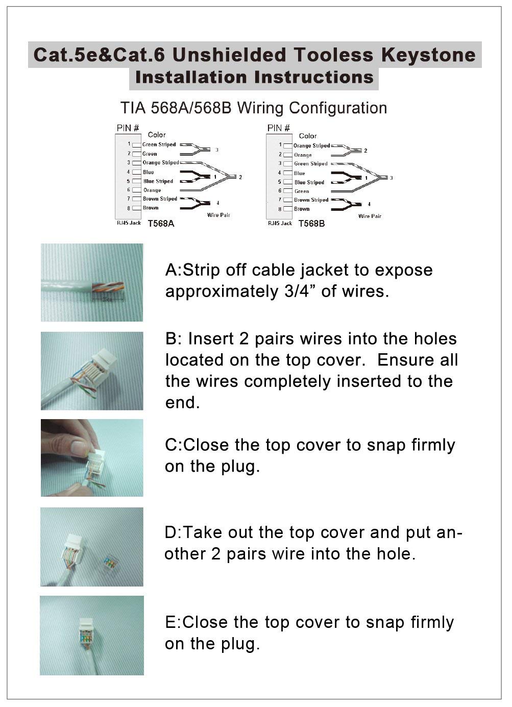 Amazon.com: IDC RJ45 CAT6/CAT5e Tool-less No Punch Down Tool