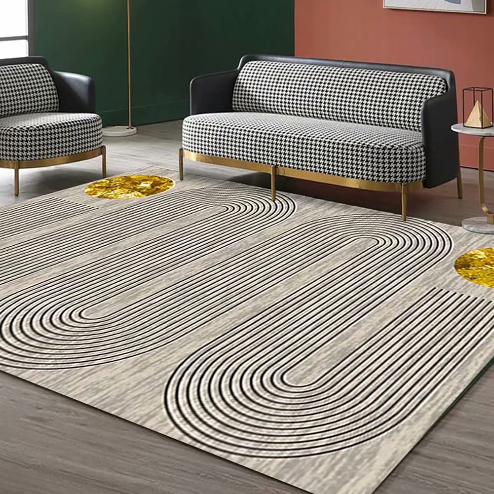 Tapis antidérapant doux au design géométrique pour chambre et salon cocooning