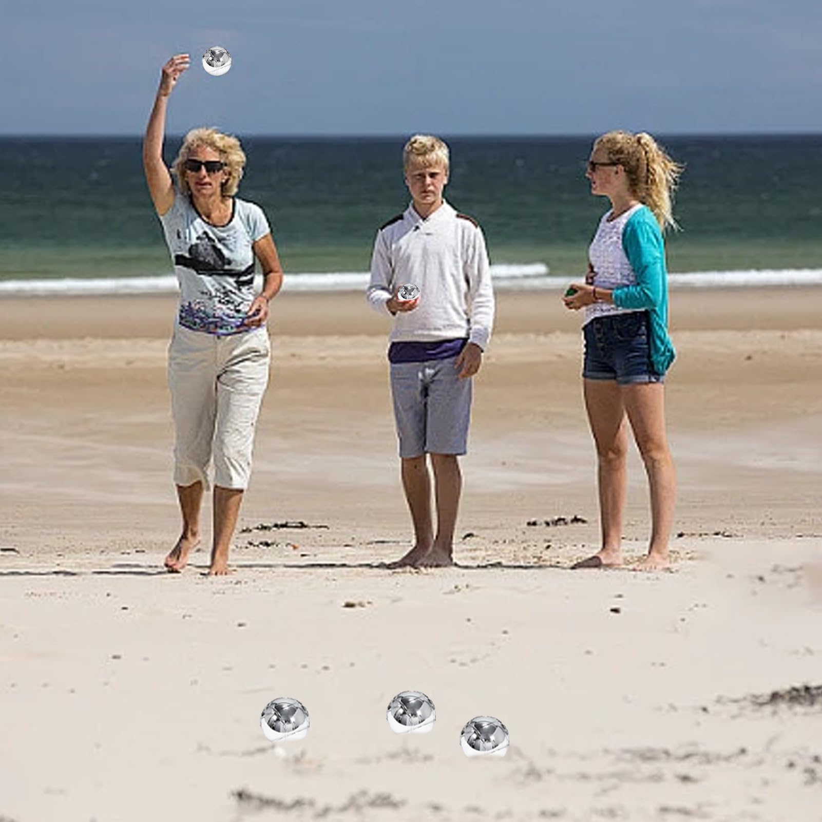 Set Bolas Petanca Kit Juguete , Bolsa Portátil | Juego Bolos Bola Maciza Para Actividades En El Patio, La Playa, El Picnic Y Las Vacaciones