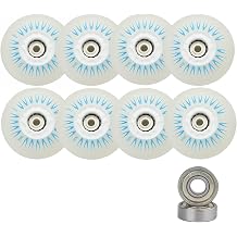 90A Indoor Inline Skates Replacement Wheels Pack of 8 Luminous with Bearings for Skateboards, Scooters, Roller Skating and Luggage