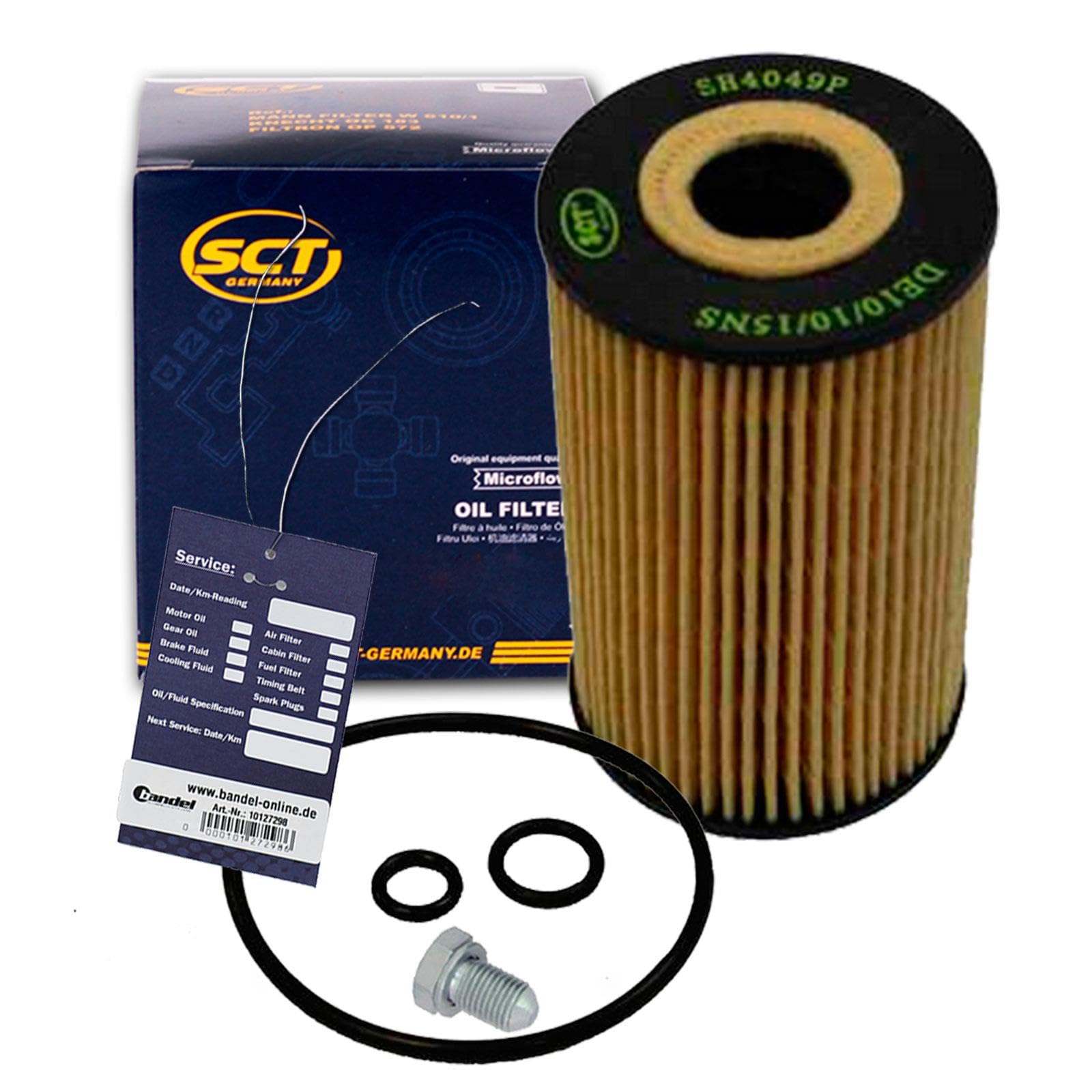 Ölfilter+Mannol 5W30 | SH4049P+Ölablassschraube 1113800100+MN1801+5W30 passend für 1.6+2.0 Tdi A1 A3 A4 A5 Q3 Q5 Golf 5 6