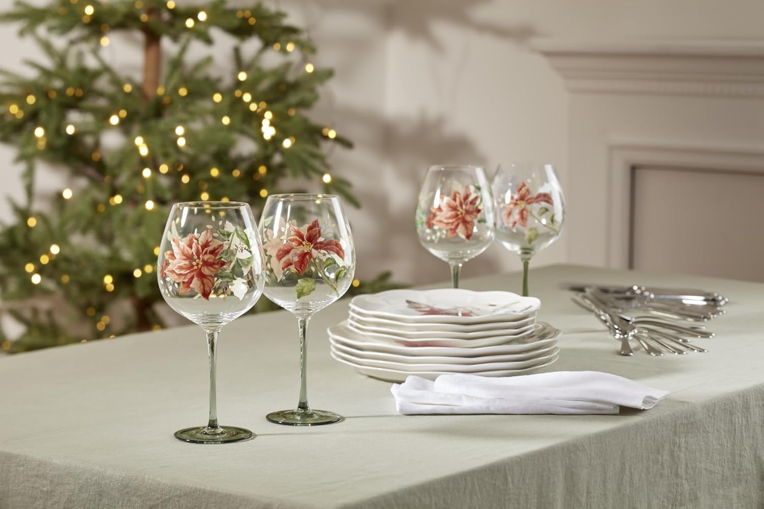 Lenox Glassware, Butterfly Meadow Balloon Wine Glasses, Set of 4, 26-Ounce Capacity, Made From Glass, Dishwasher Safe, Drinking Glasses Set, Cocktail Glass, Home and Kitchen (Clear, 4 Pieces) - Image 5