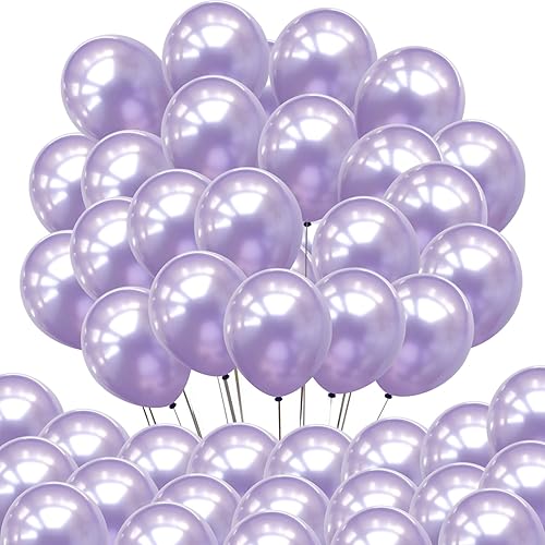100 globos de látex de 5 pulgadas color lavanda claro perla de alta calidad, ideales para niños, cumpleaños de adultos, bodas, recepciones, baby