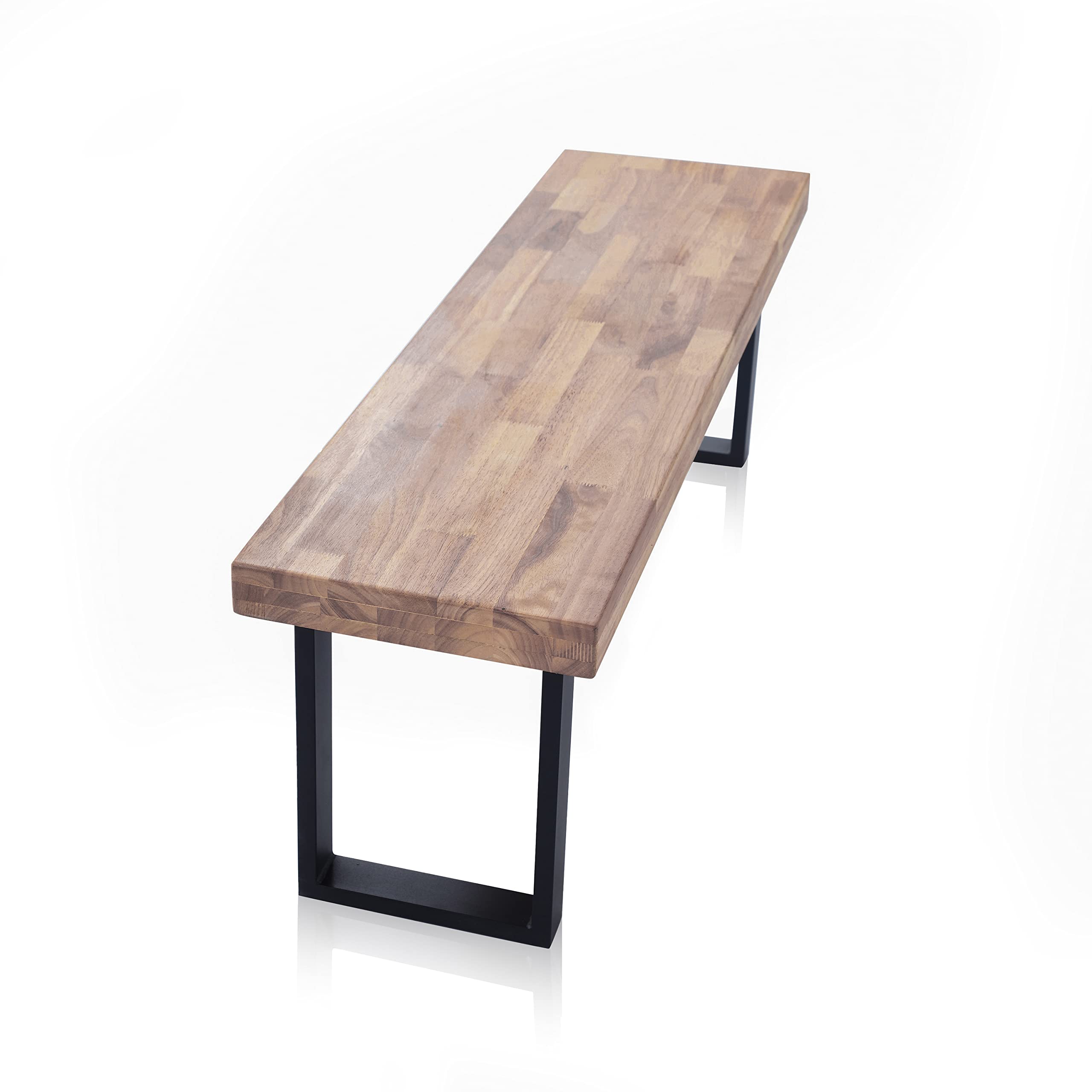 Adec Group Loft, Banco para Mesa de Comedor, Asiento Auxiliar, Acabado en Roble Honey y Negro, Medidas: 120 cm (Largo) x 47 cm (Alto) x 34 cm (Fondo)
