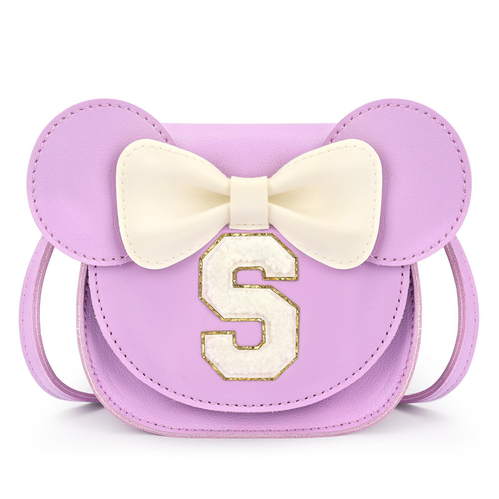 mibasies Toddler Purse Girl Gifts: Girls Birthday Gifts for 3-8 - Toys for Ages 2-4 Purse, Purple, Letter S