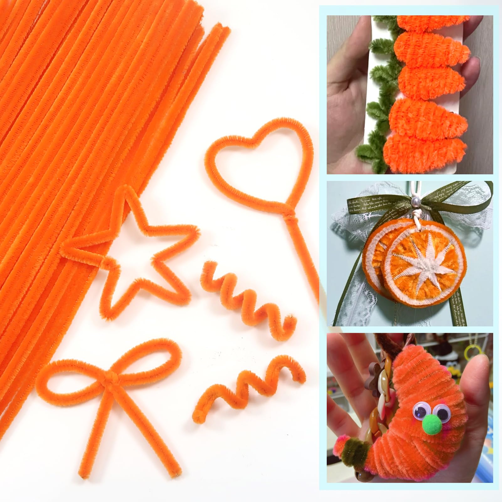 Scovolini In Ciniglia Arancione - 200 Pezzi Per Lavoretti Fai Da Te E Decorazioni - Foto 12