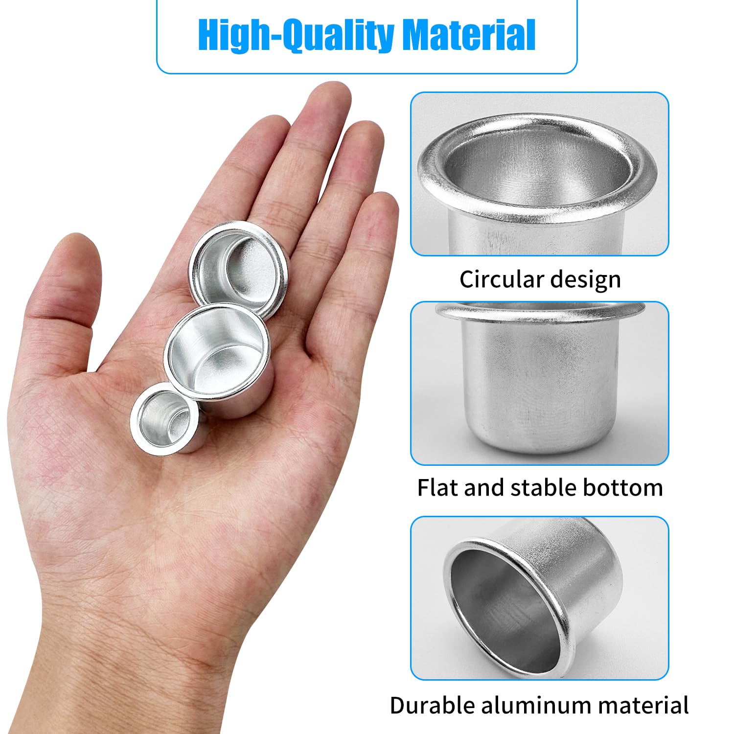 8 Paquets De Mini Inserts De Bougies En Métal, Tasse De Bougeoir Avec Trous 91933428