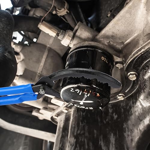 Vista 13 de Lothee Juego de 4 llaves de filtro de aceite, alicates de filtro de aceite de 10, 12, 14, 16 pulgadas, alicates de herramienta de extracción Rojo