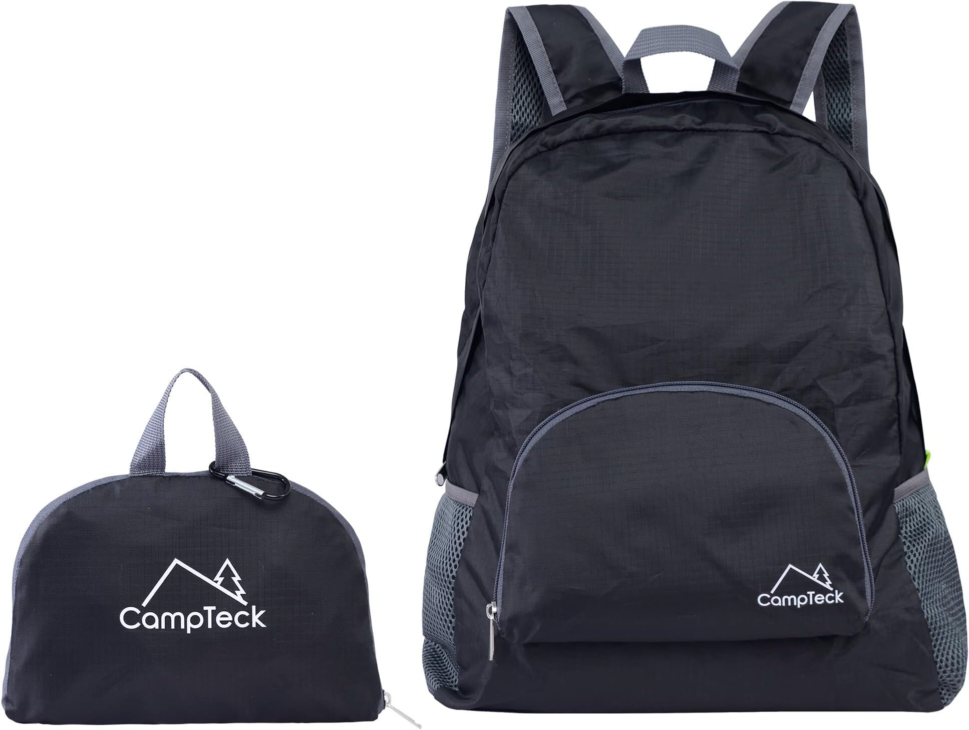 CampTeck U6699 Foldable Backpack Ultra-Light Portable Backpack for Travel, Camping, Hiking, Fitness and Other Outdoor Activities - Black - 16L (4.2 gal)