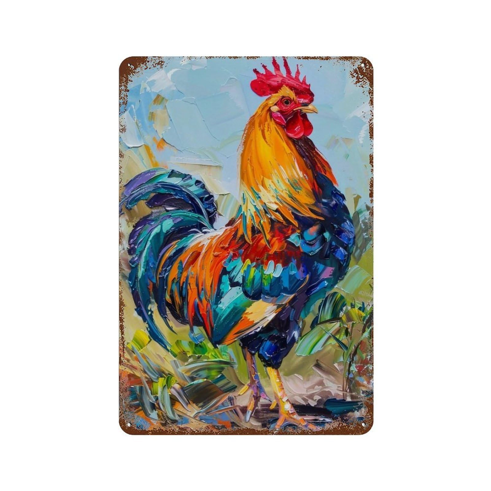 HDURYEYRYY Proud Rooster 03 Wall Retro Iron Vintage Art Metal Tin Sign Poster Modern Home Cofffee Club Art Bar Shop Decor 30x20cm