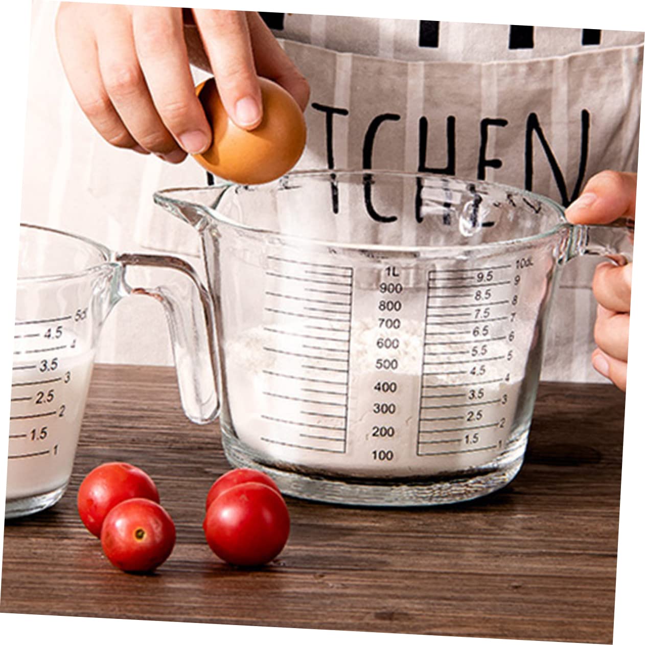 Ciieeo Taza Batidora De Huevos Jarra Medidora De Vidrio Resistente Al Calor Para Uso Cocina Para Ingredientes Con Graduación Clara Para Facilitar La Medición