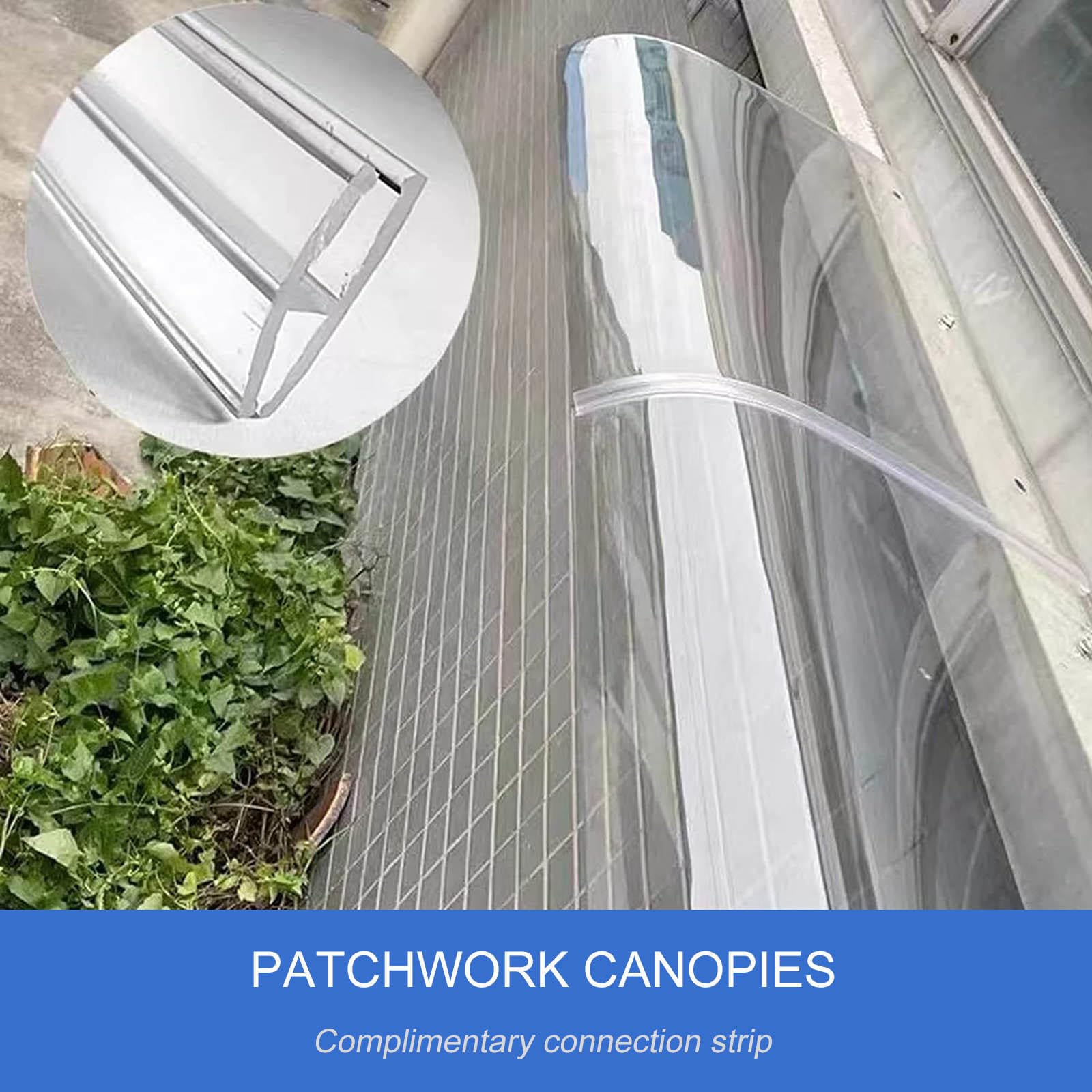 Toldo para puerta delantera, 3,5 mm de grosor, transparente, invisible, resistente a los rayos UV, jardín, patio, techo, lluvia, toldo C-40 x 220 cm