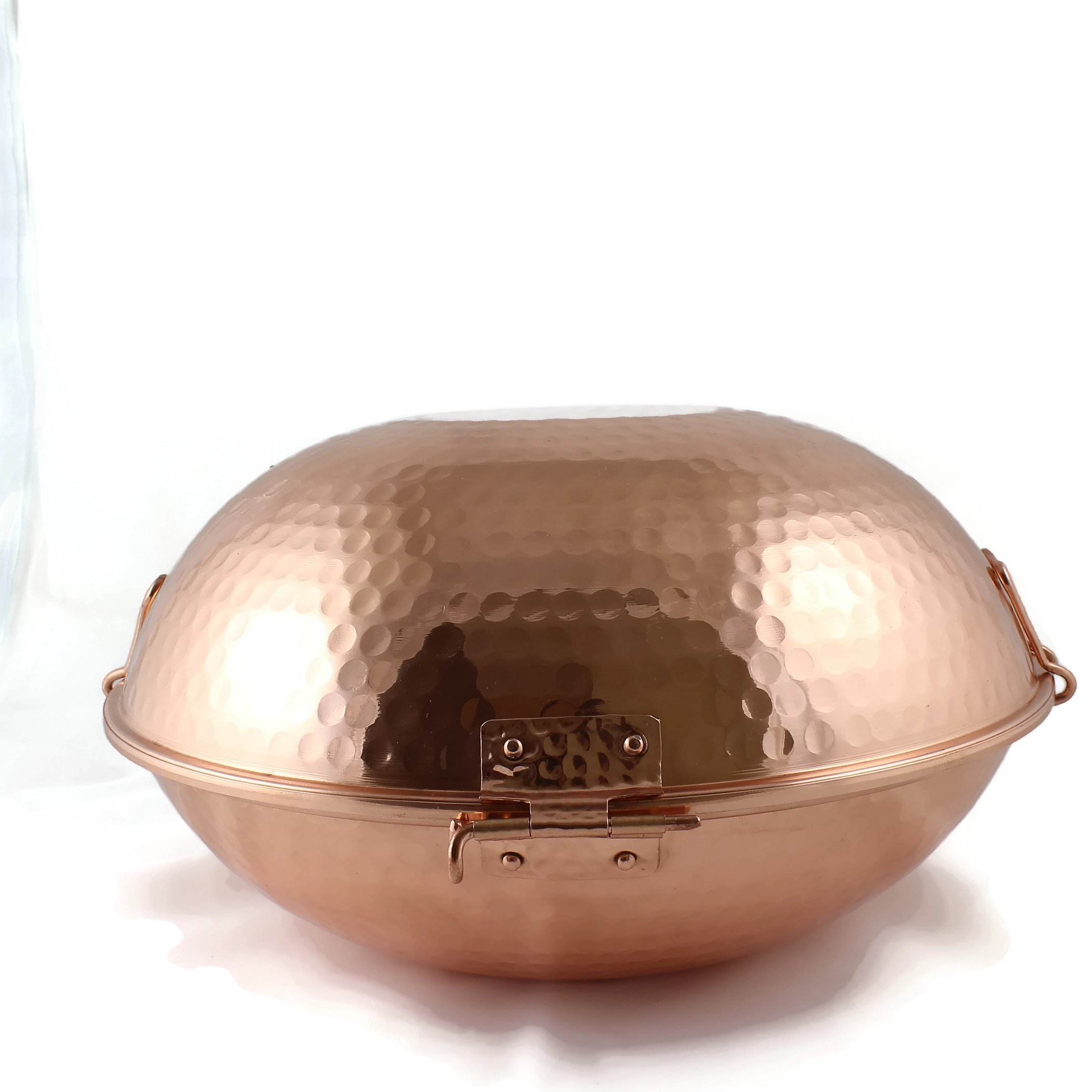Cataplana Portuguesa - Olla de Cobre de 36 cm con Vitrocerámica - Bronce - 4.19 Libras - Antiadherente - True - True