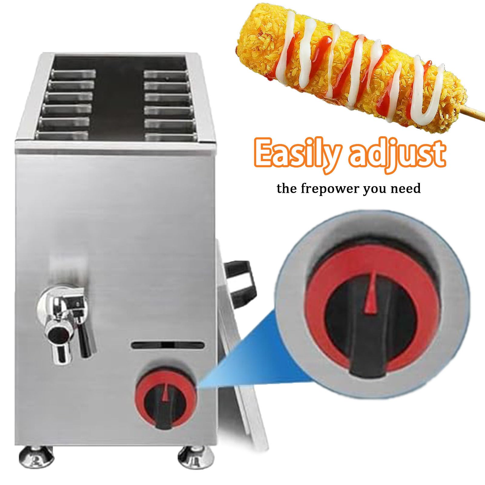 Machine à frire pour hot-dog, grande capacité de 21 l, pour faire des chiens de maïs mozzarella, idéale pour les restaurants, les magasins et la maison