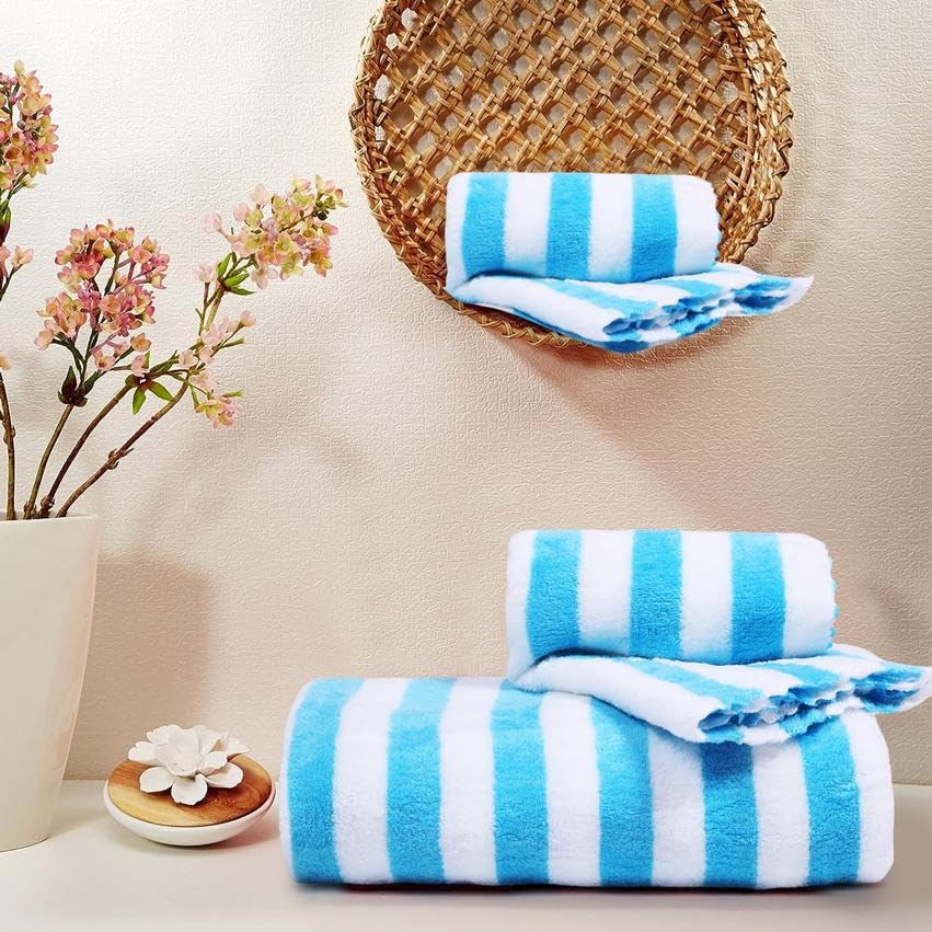 Image of HomeCloud Ultra Soft 300 GSM Bath Towel Set | 3X Softer Than Cotton Towels | Highly Absorbent & Ultra Fast Dry | Perfect for Home, Pool, Spa & Gym |Set of 2 (1 Bath (140x70cm), 1 Face Towel (75x35cm)