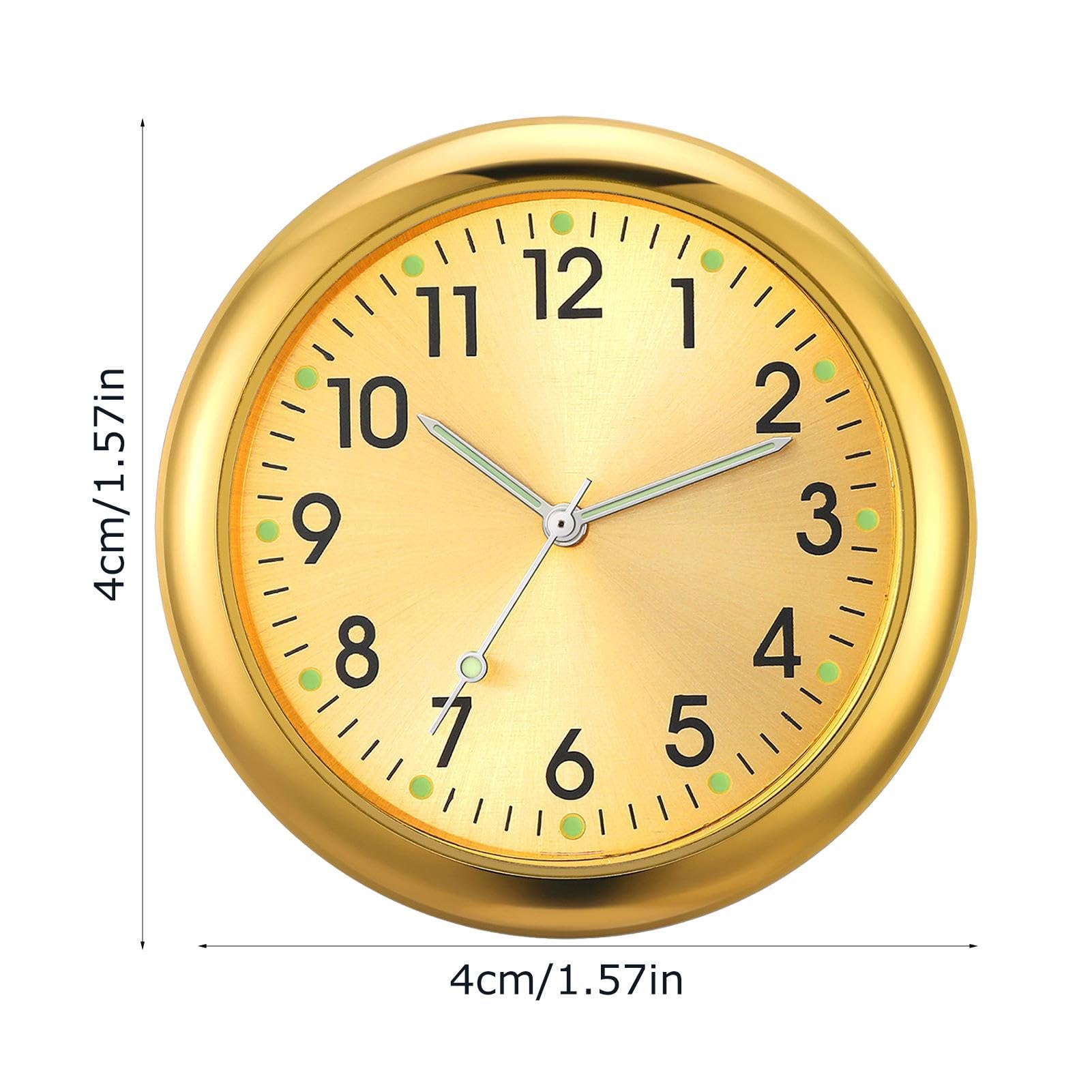 Horloge Quartz Voiture Lumineuse – Mini Montre Tableau De Bord Autocollante – Diam. 4 Cm