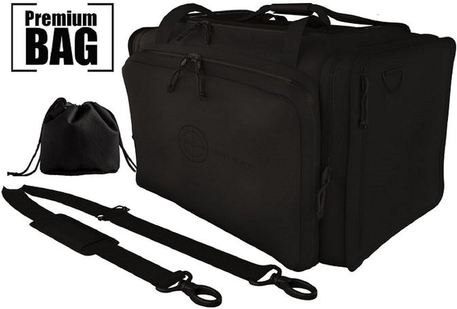 Range Bags for Handguns Tactical Gear Shooting Accessories | Large 1200 D Gun Bag Waterproof Bottom | Standard and AR Magazine Holders | 2 Padded Pistol Cases | Bonus: Spent Ammo Bag