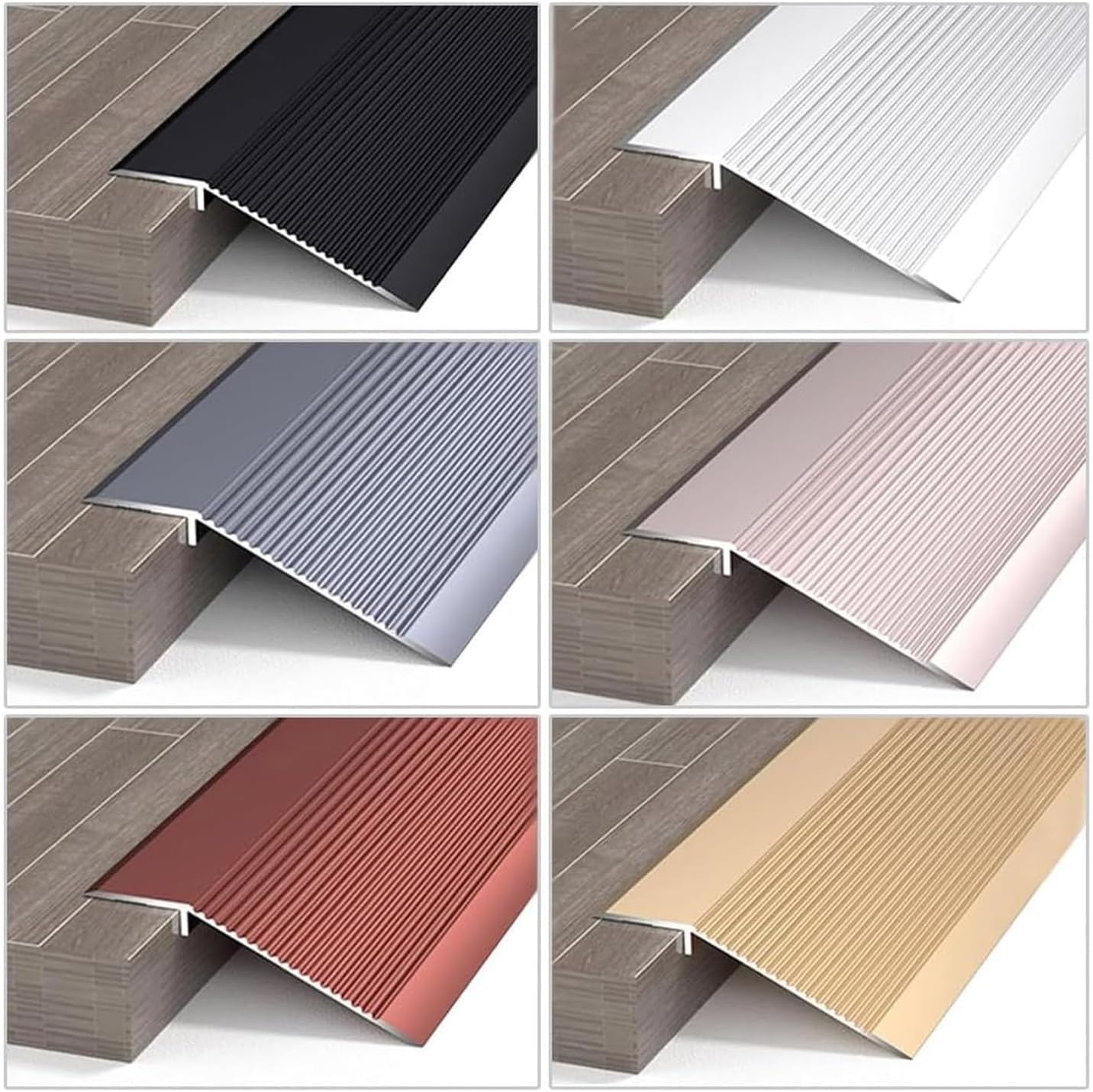 Floor Transition Strip Wood To Tile, 90cm Aluminum Carpet To Tile Transition Strip, Interior Metal Thresholds For Doorways Vinyl Laminate, Bridge The Height Between 0.4-1.6 Inch(Red,180cm(90x2))