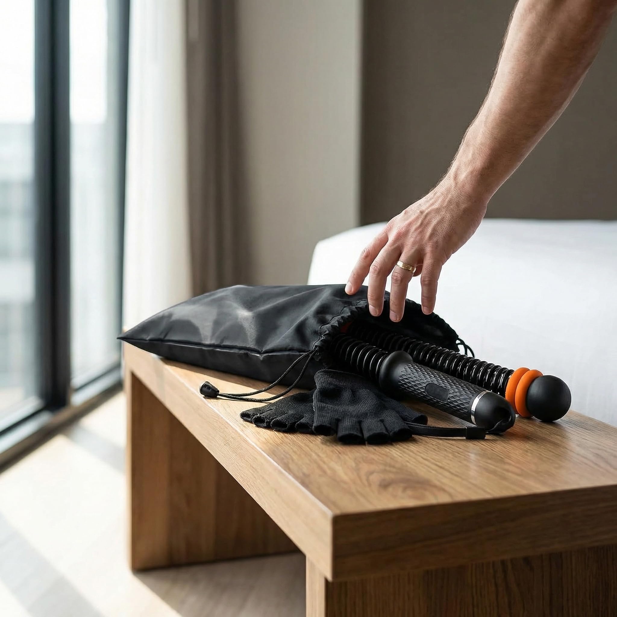 Cuerdas de batalla portátiles sin cuerda con pesos ajustables para gimnasio en casa, equipo de entrenamiento inalámbrico para HIIT, bolsa de almacenamiento de entrenamiento de bajo impacto, guantes