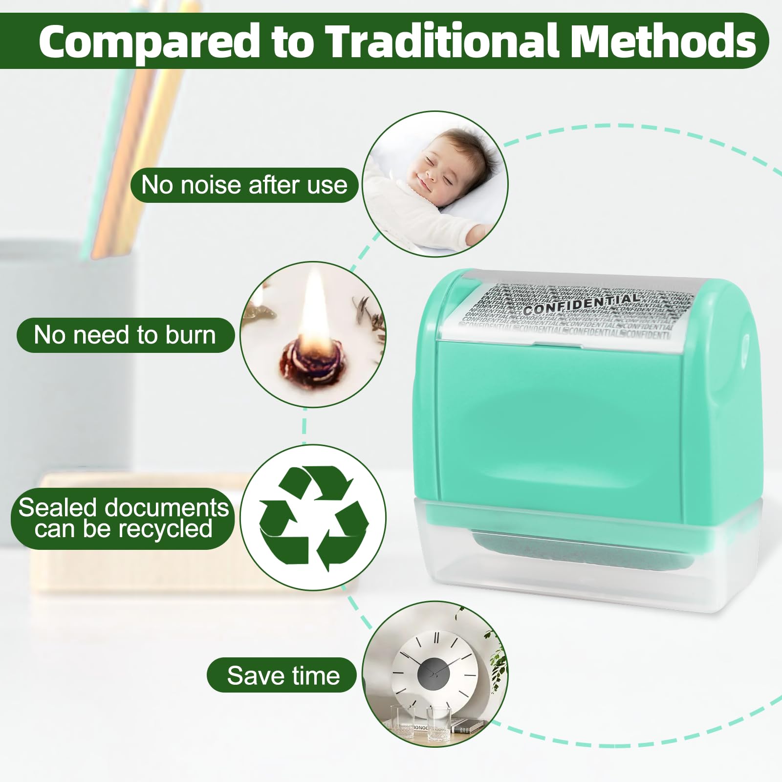 AUXHCYL Confidential Roller Stamp with 3 Pack Refills,Identity Theft Rolling Data Defender - Image 4