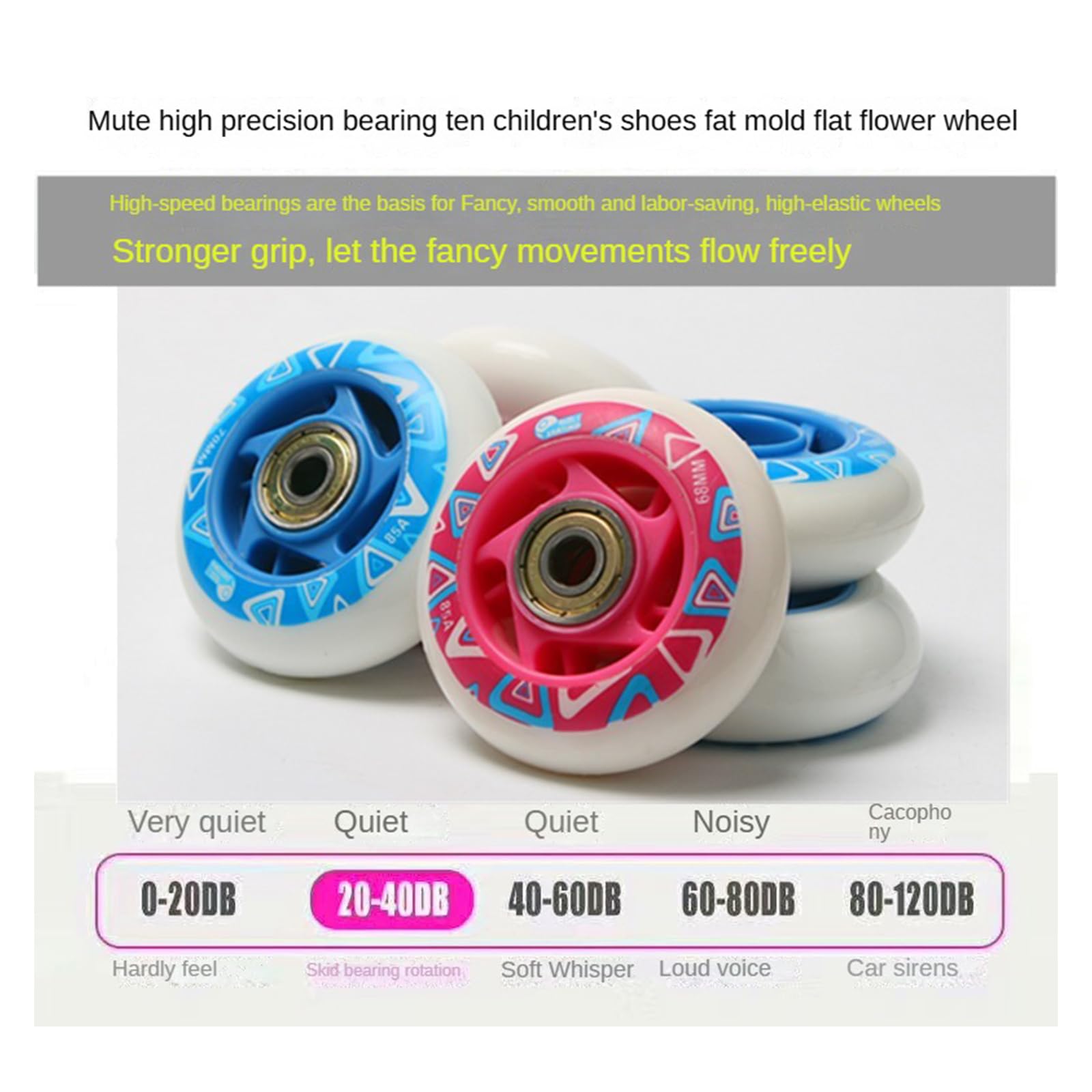Genérico Ruedas para Patines En Línea 85A de 64 mm 68 mm Y 70 mm con Rodamientos Ruedas de Repuesto En Línea para Un Andar Suave Y Rápido para Adolescentes (Rosa 68 mm)