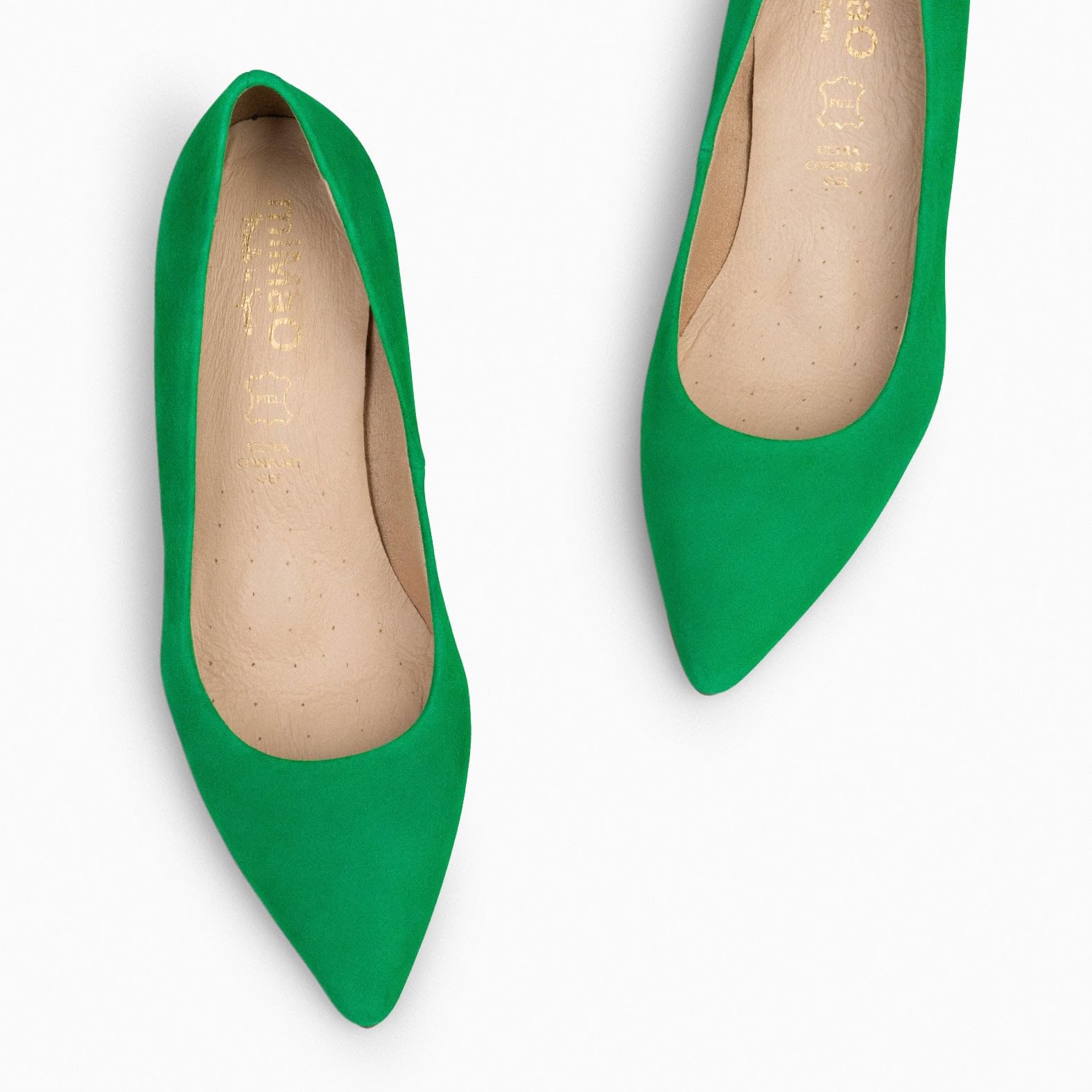 miMaO. Zapatos Mujer de Piel de Ante con tacón Fino y Plantilla de Gel. Diseñado y Fabricado en España