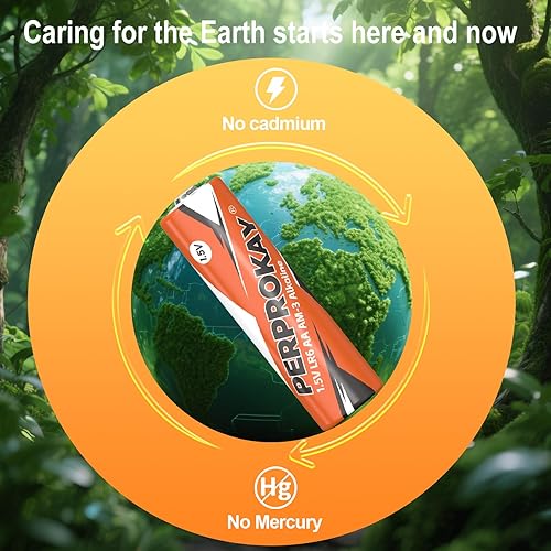 Miniatura 6 de perprokay Baterías Aa, pilas alcalinas Aa, paquete de 24, 10 años de vida útil, baterías dobles A para dispositivos de oficina, dispositivos