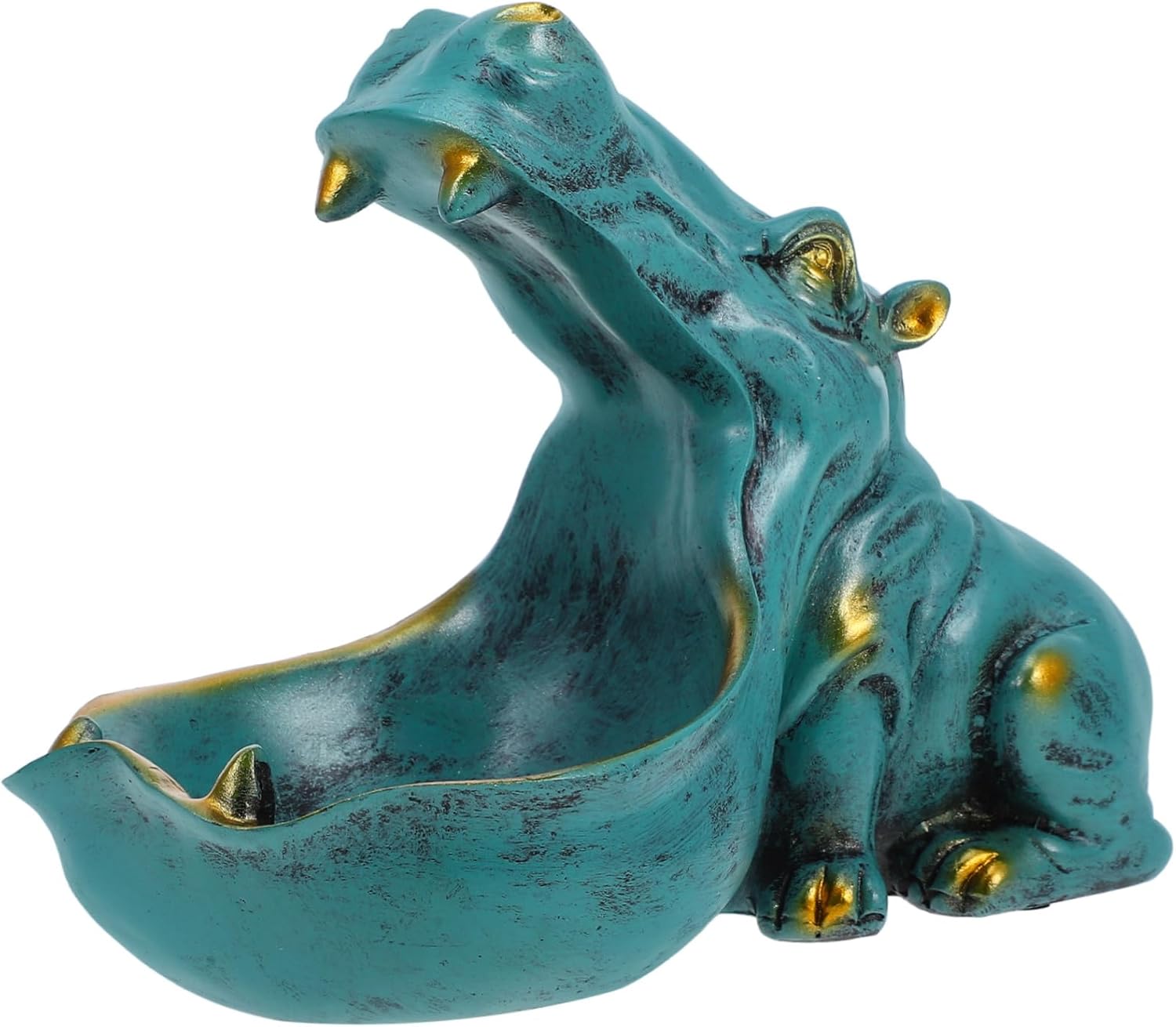 Hippo Figurine Candy Bowl Key Holder Resin Ornaments for Unique Home Decor