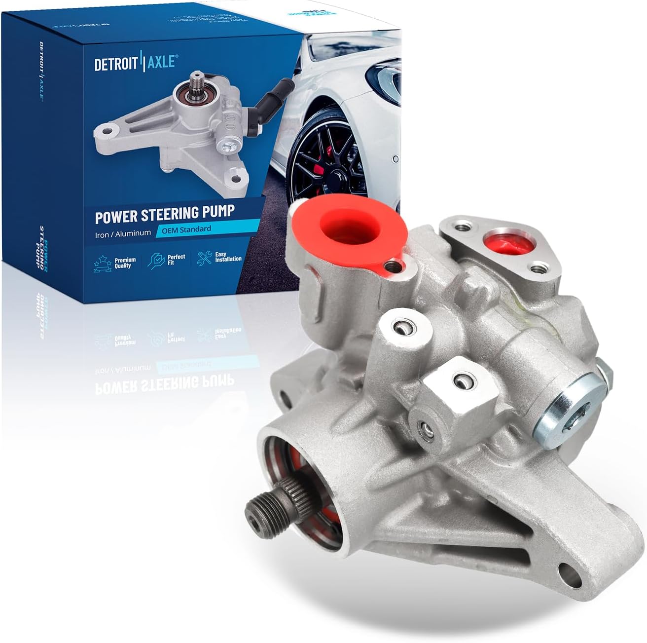 Detroit Axle - 1.8L Power Steering Pump for 06-11 Honda Civic with Seal Kit, Power Steering Pump 2006 2007 2008 2009 2010 2011 Replacement