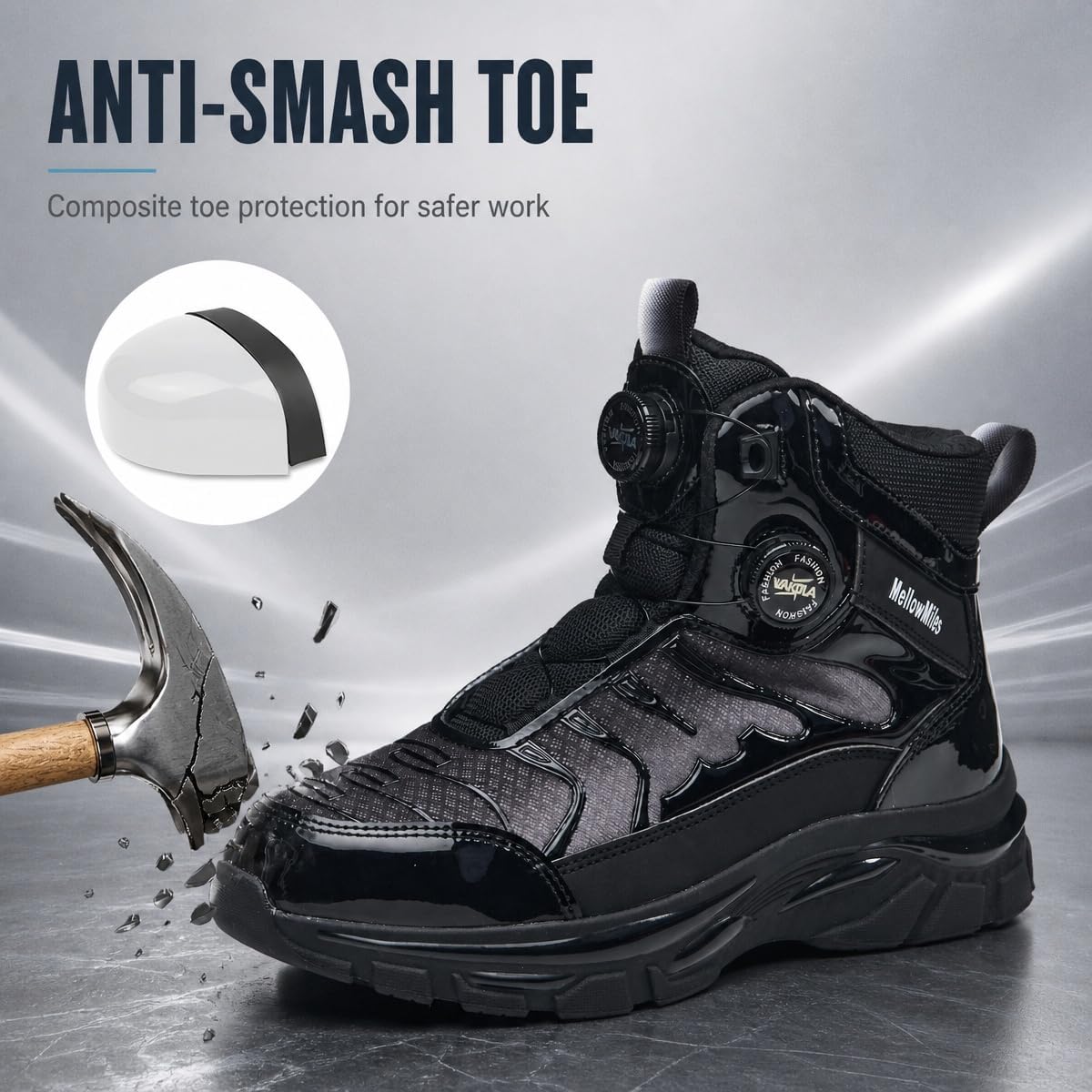 Mellowmiles Composite Toe Shoes Safety Work Sneakers for Men and Women