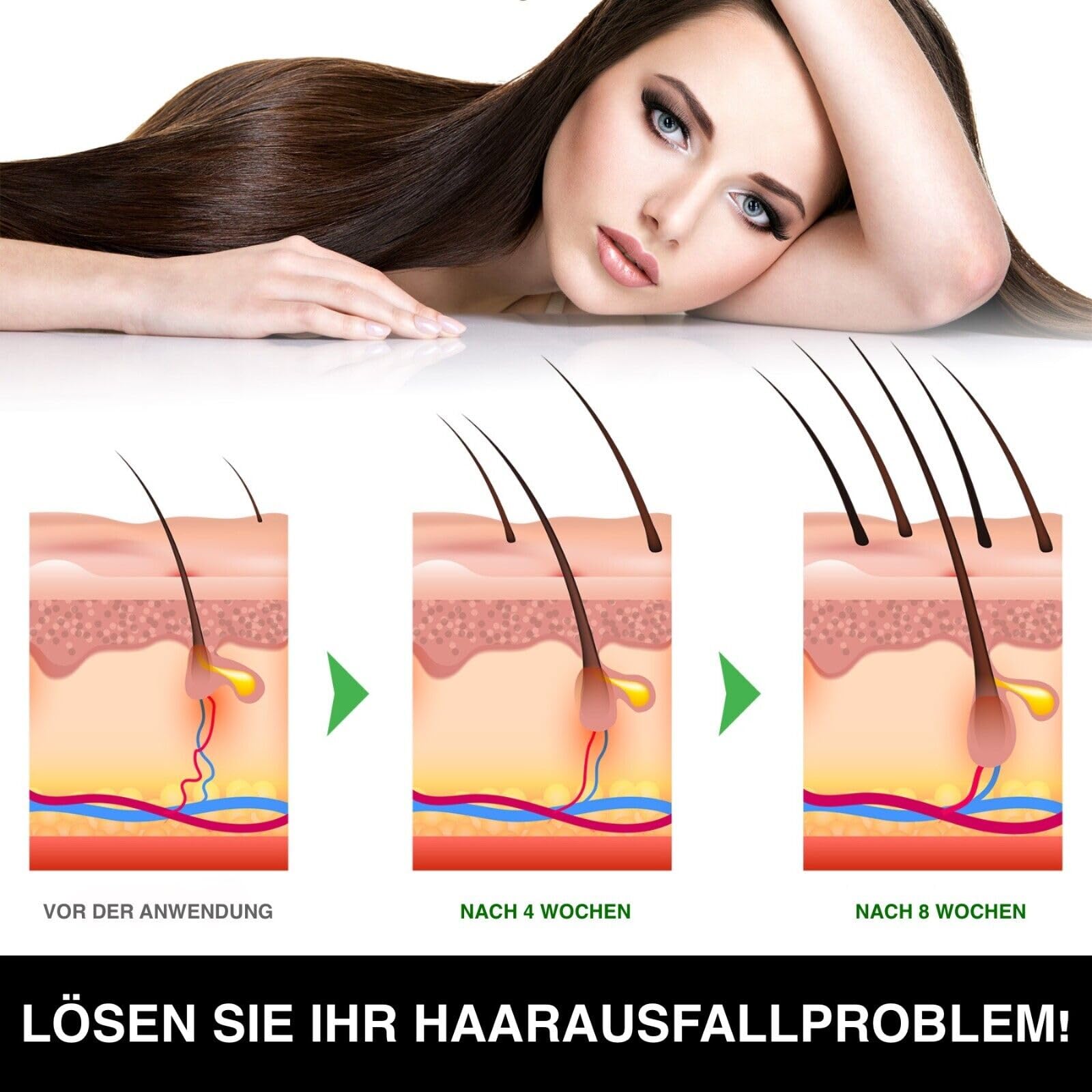 P-BEAUTY szampon na wzrost włosów 3 w 1, 3 x 300 ml, z olejkiem z czarnuszki, lawendą i olejkiem arganowym, do pielęgnacji skóry głowy, wspomaga gęste i błyszczące włosy, wegański