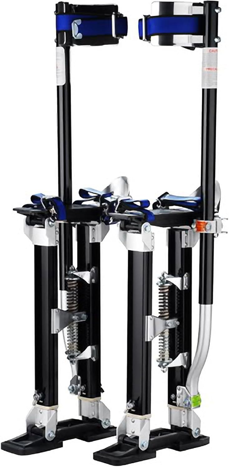 Drywall Stilts Adjustable Height Stilts for Adults – Lightweight Aluminum Paint Stilts with Protective Pads, Durable Nonslip Work Stilts for Sheetrock or Painting by Pentagon Tools. Black 24" - 40"