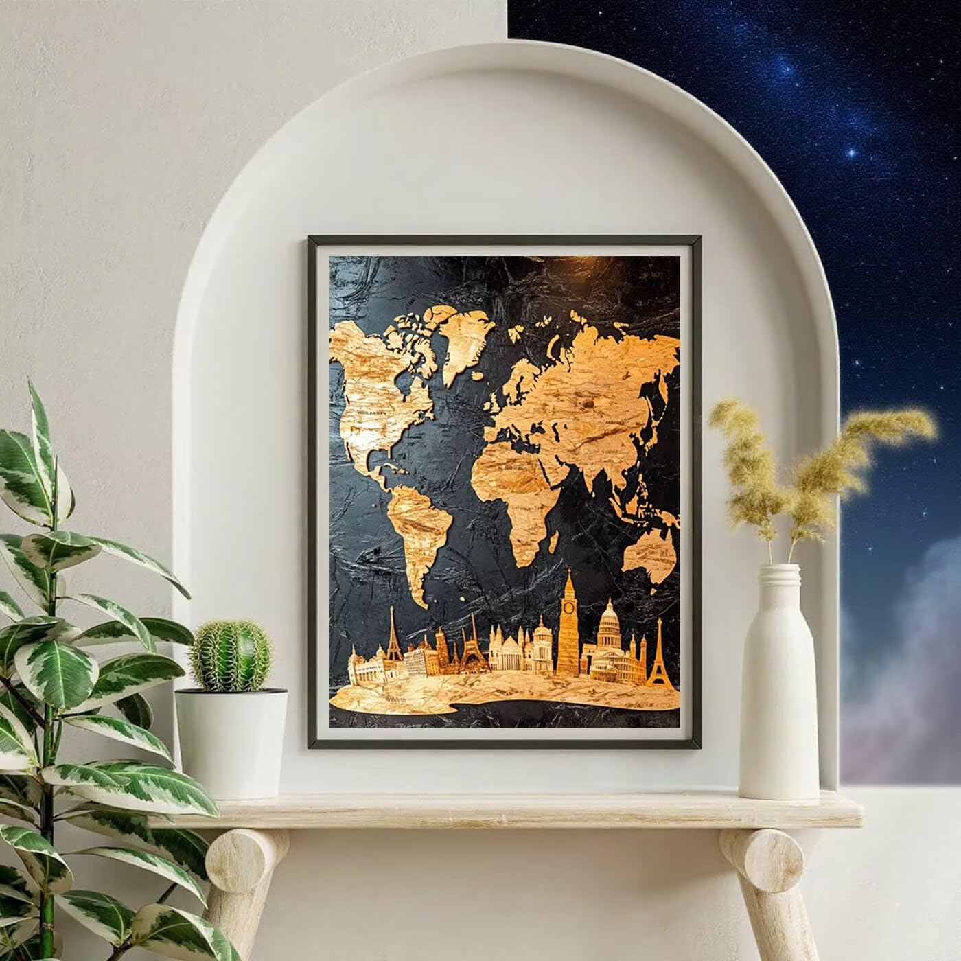 Malarstwo diamentowe w stylu retro, dla dorosłych, mapa świata, zestaw do samodzielnego malowania, zestaw do majsterkowania, zestaw do majsterkowania dla dorosłych, akcesoria do salonu, dekoracja