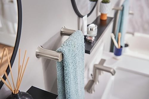 Miniatura 3 de Moen Genta LX BH3886BN - Toallero de mano moderno de 6.8 pulgadas de longitud, colgador de toallas montado en la pared para baño o cocina, BH3886BN