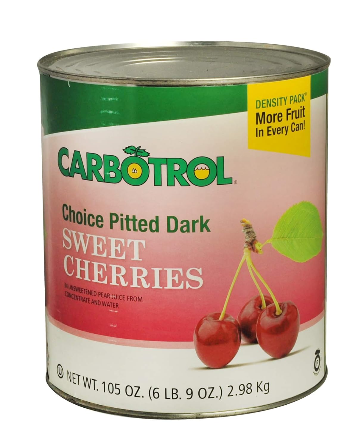Carbotrol #10 Juice Packed Canned Fruit, Dark Sweet Cherries (6 - 105oz Cans per Case)