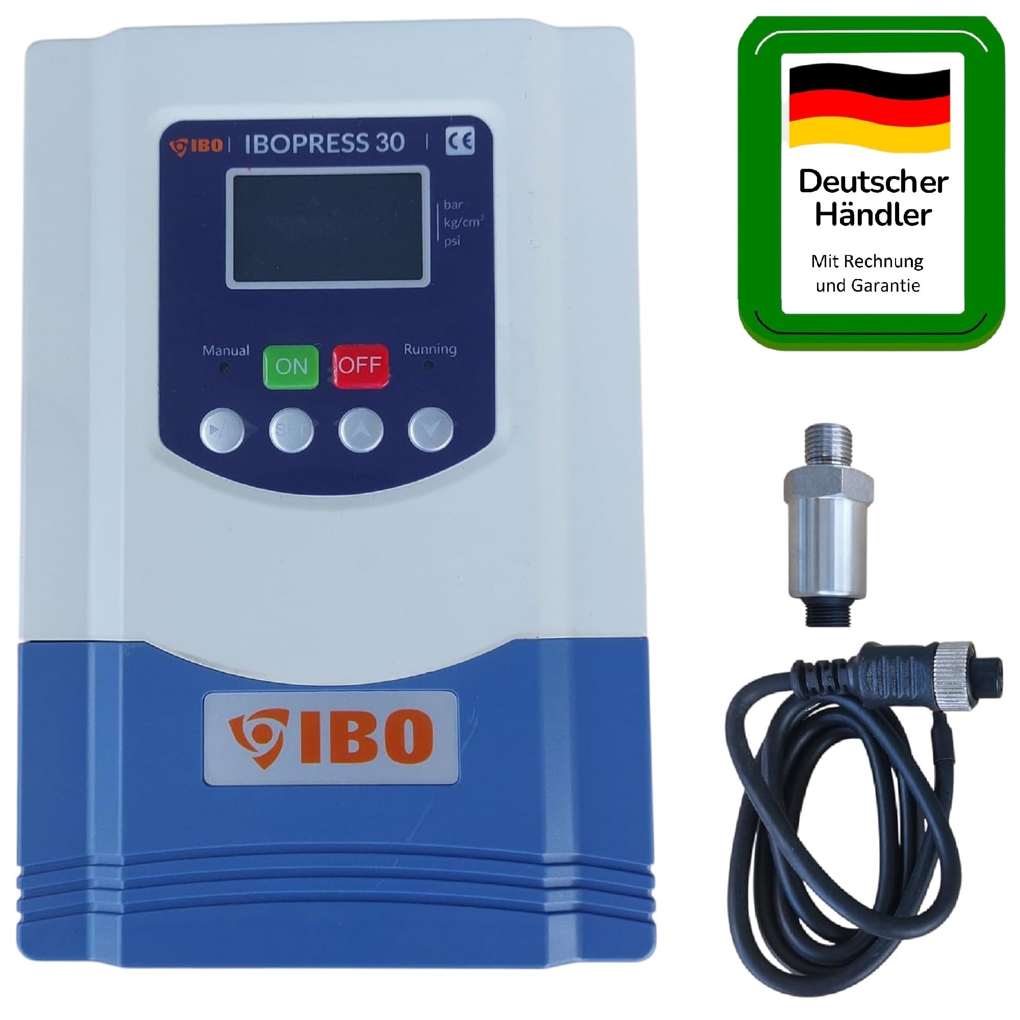 Pumpensteuerung Druckwächter IBOPRESS 30 Druckschalter für Gartenpumpen + Tiefbrunnenpumpen bis 0,75 bis 7,5kW - 400V