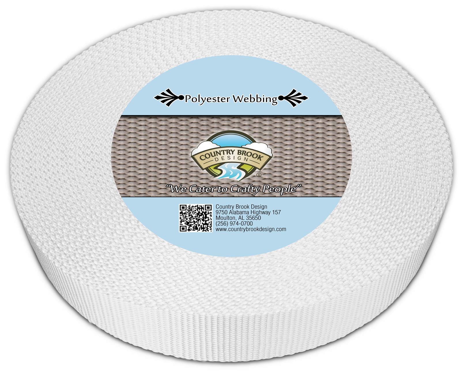 Country Brook Design - 1 1/2 Inch Printable Heat Set Heavy Polyester Webbing Closeout, 50 Yards