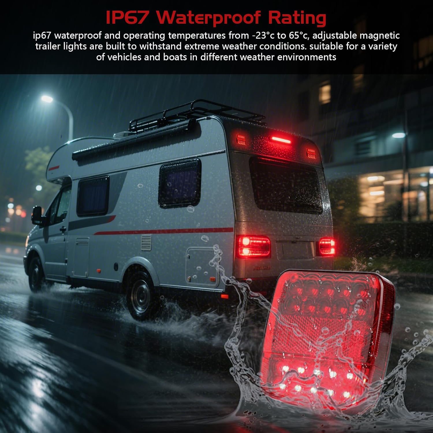Wireless Trailer Lights Magnetic, New Rechargeable Wireless Trailer Tow Lights LED Kit Waterproof for Truck Camper RV